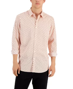 Alfani Men's Marco Geometric-Print Shirt, Created For Macy's