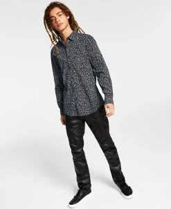 INC International Concepts .N.C. International Concepts® Men's Regular-Fit Floral Ditsy-Print Shirt, Created For Macy's