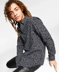 INC International Concepts .N.C. International Concepts® Men's Regular-Fit Floral Ditsy-Print Shirt, Created For Macy's -Vince Camuto Sale 21898803 fpx