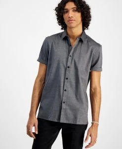 INC International Concepts .N.C. International Concepts® Men's Regular-Fit Pindot Shirt, Created For Macy's