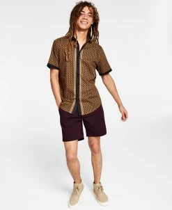 INC International Concepts .N.C. International Concepts® Men's Regular-Fit Geo-Print Shirt, Created For Macy's