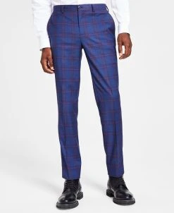 INC International Concepts Men's Sean Slim Fit Plaid Pants, Created For Macy's