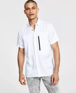 INC International Concepts .N.C. International Concepts® Men's Regular-Fit Zip-Pocket Shirt, Created For Macy's -Vince Camuto Sale 21899047 fpx
