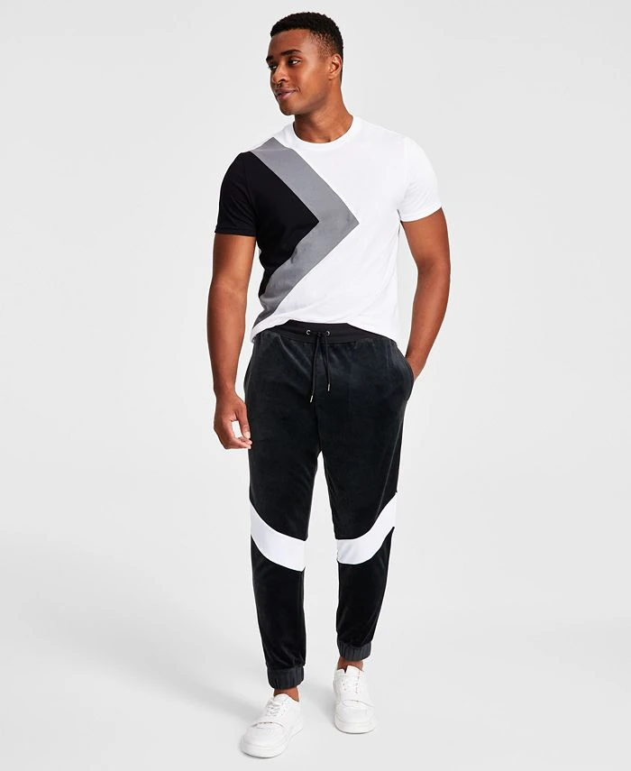 INC International Concepts Men's Regular-Fit Pieced Colorblocked Velour Joggers, Created For Macy's 3 INC International Concepts Men's Regular-Fit Pieced Colorblocked Velour Joggers, Created For Macy's