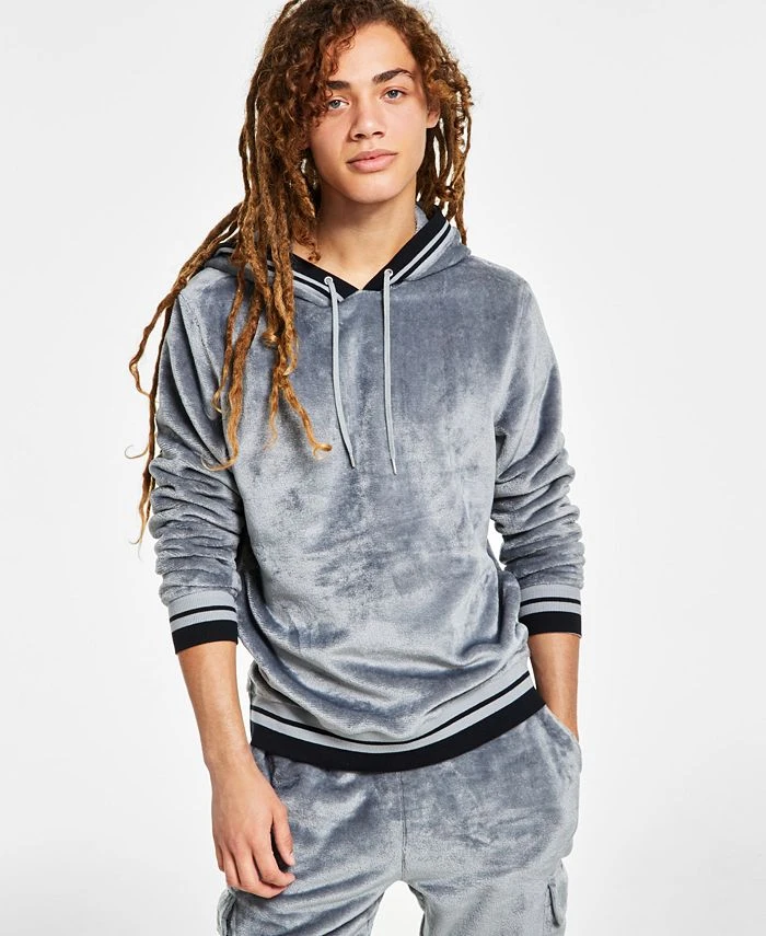 INC International Concepts .N.C. International Concepts® Men's Regular-Fit Ribbed Velour Hoodie, Created For Macy's 3 INC International Concepts .N.C. International Concepts® Men's Regular-Fit Ribbed Velour Hoodie, Created For Macy's
