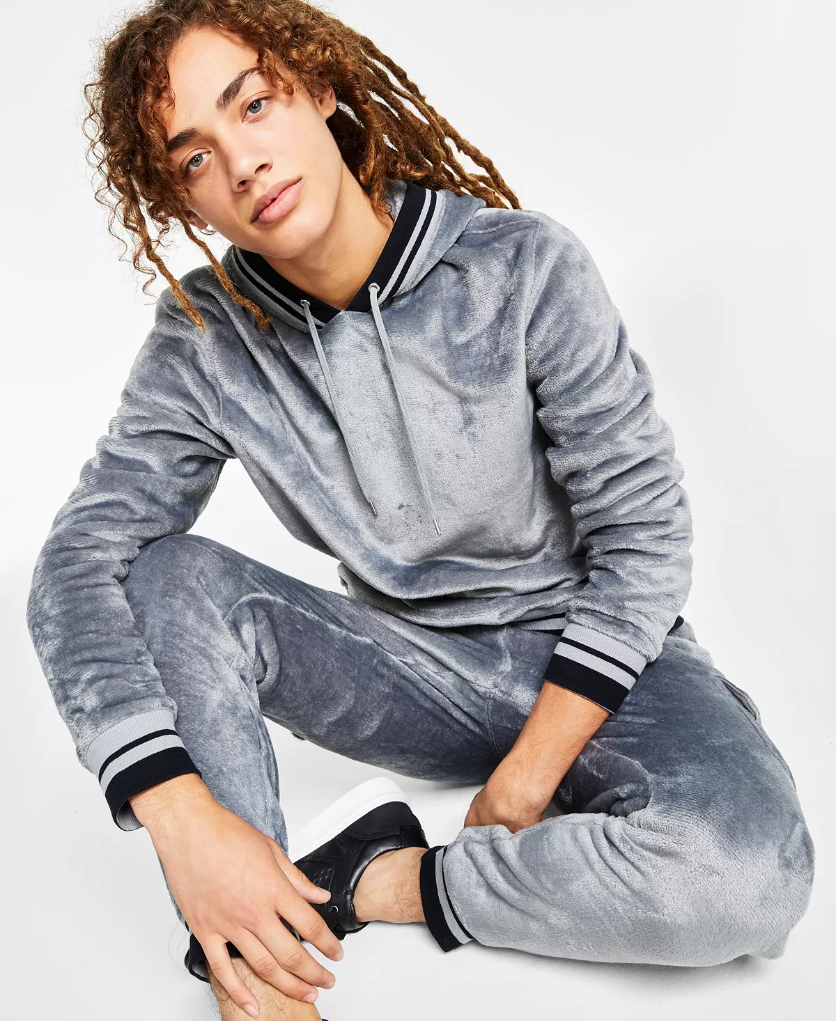 INC International Concepts .N.C. International Concepts® Men's Regular-Fit Ribbed Velour Hoodie, Created For Macy's 5 INC International Concepts .N.C. International Concepts® Men's Regular-Fit Ribbed Velour Hoodie, Created For Macy's - Image 3