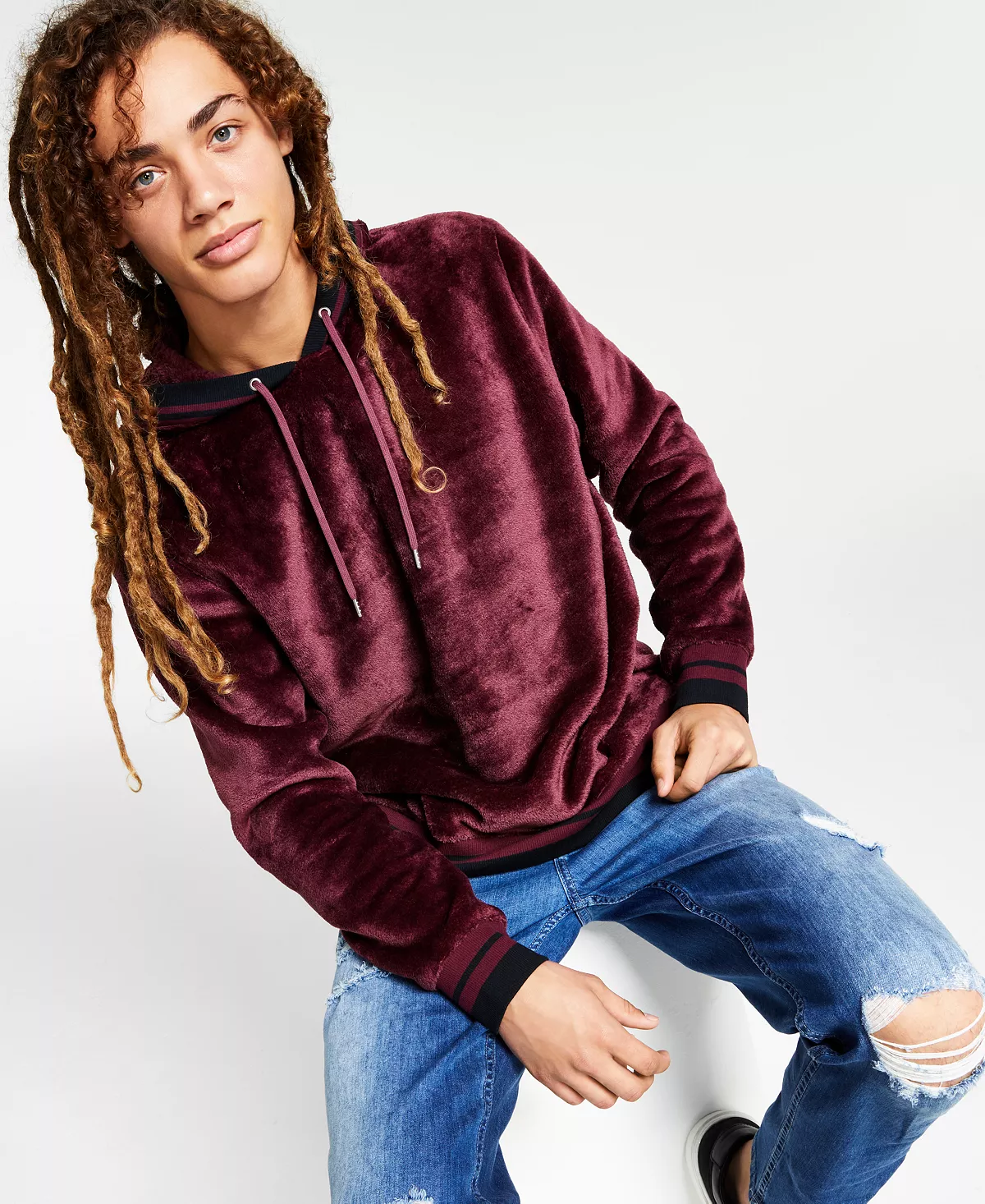INC International Concepts .N.C. International Concepts® Men's Regular-Fit Ribbed Velour Hoodie, Created For Macy's 15 INC International Concepts .N.C. International Concepts® Men's Regular-Fit Ribbed Velour Hoodie, Created For Macy's - Image 13