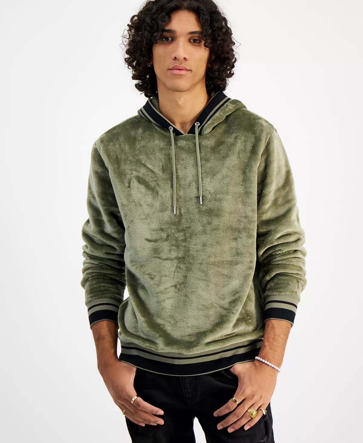 INC International Concepts .N.C. International Concepts® Men's Regular-Fit Ribbed Velour Hoodie, Created For Macy's 11 INC International Concepts .N.C. International Concepts® Men's Regular-Fit Ribbed Velour Hoodie, Created For Macy's - Image 9