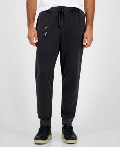INC International Concepts .N.C. International Concepts® Men's Regular-Fit Acid-Washed Moto Joggers, Created For Macy's