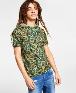 INC International Concepts .N.C. International Concepts® Men's Snake Graphic Hooded T-Shirt, Created For Macy's