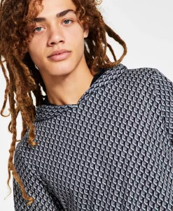 INC International Concepts .N.C. International Concepts® Men's Geo-Print Hooded T-Shirt, Created For Macy's -Vince Camuto Sale 21907310 fpx