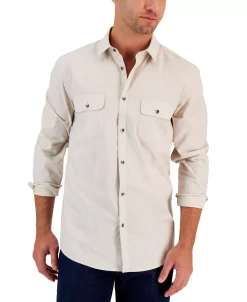 Alfani Men's Regular-Fit Solid Shirt, Created For Macy's -Vince Camuto Sale 21909262 fpx