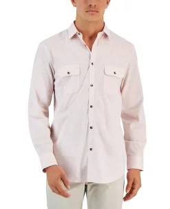 Alfani Men's Regular-Fit Solid Shirt, Created For Macy's -Vince Camuto Sale 21909263 fpx