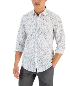 Alfani Men's Georgie Floral Print Shirt, Created For Macy's