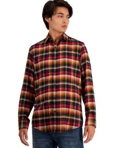 Alfani Men's Long-Sleeve Iris Plaid Shirt, Created For Macy's