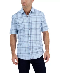 Alfani Men's Short-Sleeve Tillo Plaid Shirt, Created For Macy's -Vince Camuto Sale 21909373 fpx