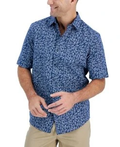 Alfani Men's Short-Sleeve Meren Floral-Print Shirt, Created For Macy's