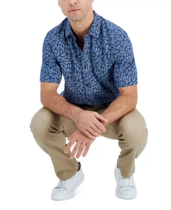 Alfani Men's Short-Sleeve Meren Floral-Print Shirt, Created For Macy's -Vince Camuto Sale 21909377 fpx