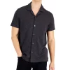 Alfani Men's Slub Pique Textured Short-Sleeve Camp Collar Shirt, Created For Macy's