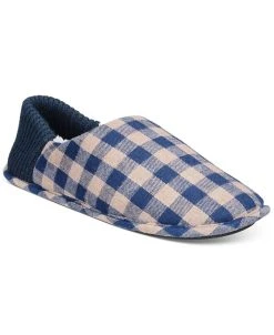 Club Room Men's Gingham Convertible Mule Slipper, Created For Macy's