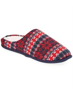 Club Room Men's Fair Isle Fleece-Lined Slippers, Created For Macy's