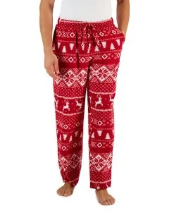 Club Room Men's Fair Isle Fleece Pajama Pants, Created For Macy's