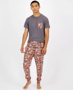 Sun + Stone Men's Southwest Geo-Print Pajama Joggers, Created For Macy's -Vince Camuto Sale 21932216 fpx