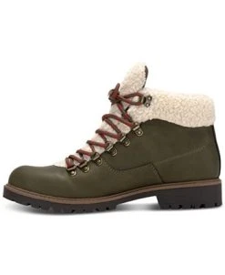 Sun + Stone Men's Glenn Faux-Leather Fleece-Trimmed Lace-Up Boots, Created For Macy's -Vince Camuto Sale 22207845 fpx
