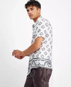 INC International Concepts Men's David Classic-Fit Printed Button-Down Shirt, Created For Macy's 8 INC International Concepts Men's David Classic-Fit Printed Button-Down Shirt, Created For Macy's -Vince Camuto Sale 22225015 fpx