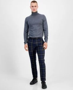 INC International Concepts Men's Slim-Fit Shadow Plaid Suit Pants, Created For Macy's