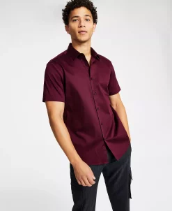 INC International Concepts Men's Tux Classic-Fit Solid Button-Down Shirt, Created For Macy's -Vince Camuto Sale 22225228 fpx