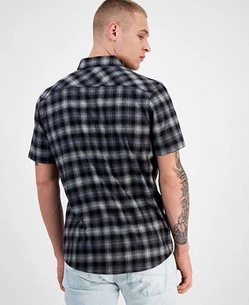 INC International Concepts Men's Plaid Short-Sleeve Button-Up Shirt, Created For Macy's 4 INC International Concepts Men's Plaid Short-Sleeve Button-Up Shirt, Created For Macy's - Image 2