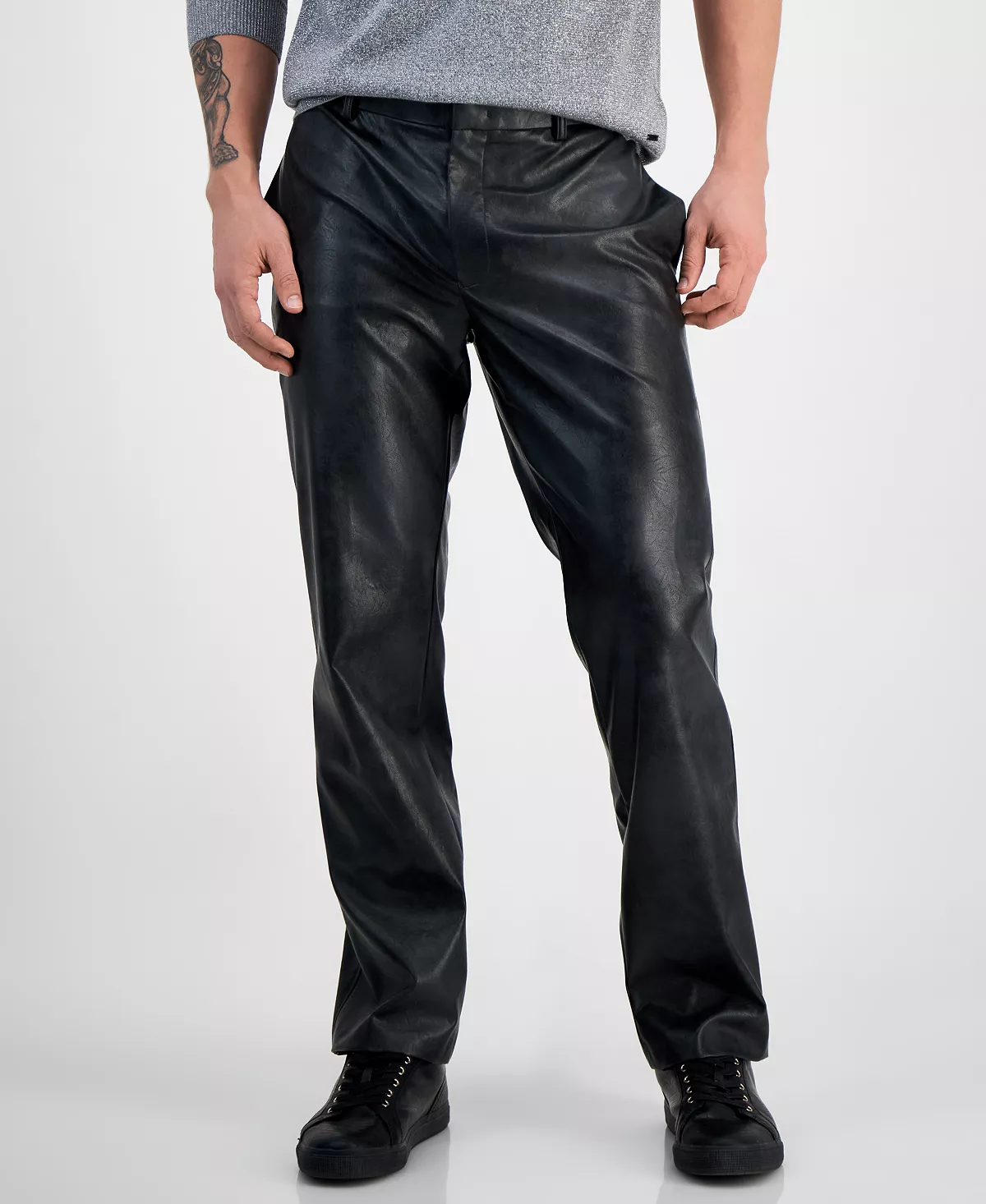 INC International Concepts Men's Jonny Slim-Fit Faux-Leather Suit Pants, Created For Macy's 9 INC International Concepts Men's Jonny Slim-Fit Faux-Leather Suit Pants, Created For Macy's - Image 7