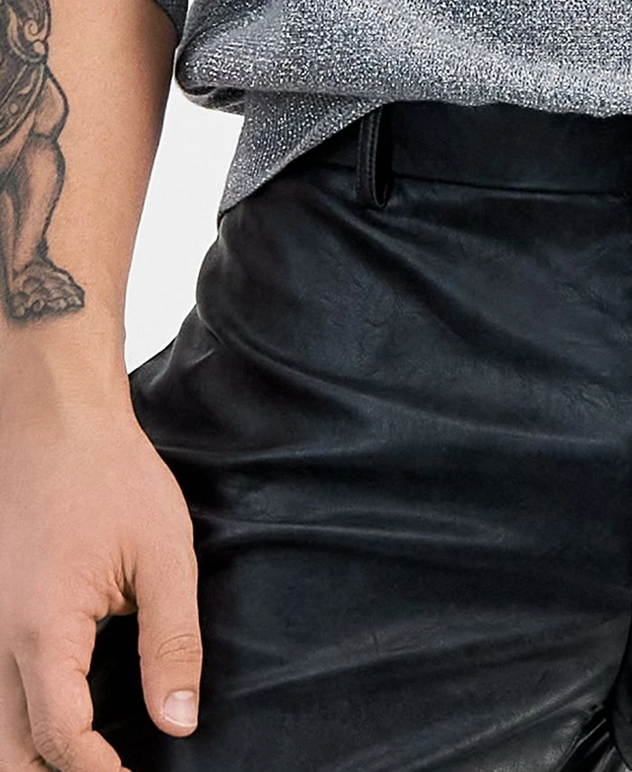 INC International Concepts Men's Jonny Slim-Fit Faux-Leather Suit Pants, Created For Macy's 6 INC International Concepts Men's Jonny Slim-Fit Faux-Leather Suit Pants, Created For Macy's - Image 4