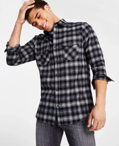 INC International Concepts Men's Nume Classic-Fit Plaid Button-Down Shirt, Created For Macy's -Vince Camuto Sale 22225391 fpx