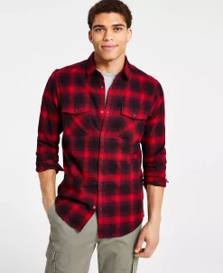 INC International Concepts Men's Nume Classic-Fit Plaid Button-Down Shirt, Created For Macy's -Vince Camuto Sale 22225397 fpx