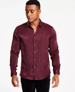 INC International Concepts Men's Regular-Fit Satin Shirt, Created For Macy's -Vince Camuto Sale 22225648 fpx