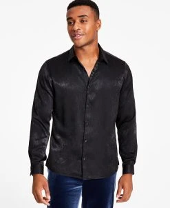 INC International Concepts Men's Regular-Fit Satin Shirt, Created For Macy's