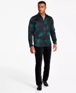 INC International Concepts Men's Harold Regular-Fit Abstract-Print Shirt, Created For Macy's -Vince Camuto Sale 22225728 fpx