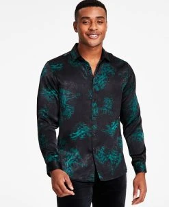 INC International Concepts Men's Harold Regular-Fit Abstract-Print Shirt, Created For Macy's