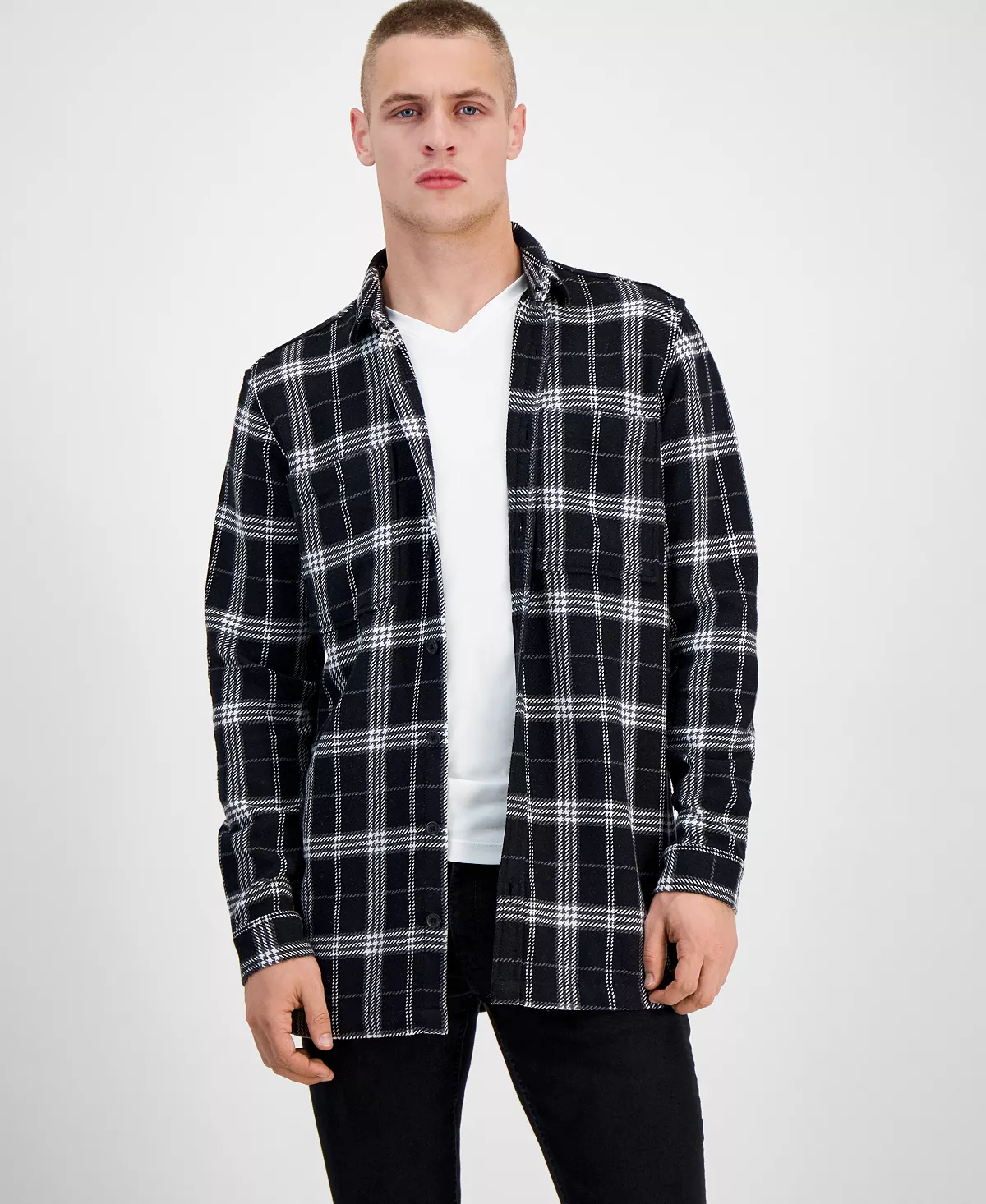 INC International Concepts Men's Colon Classic-Fit Plaid Shirt Jacket, Created For Macy's 5 INC International Concepts Men's Colon Classic-Fit Plaid Shirt Jacket, Created For Macy's - Image 3