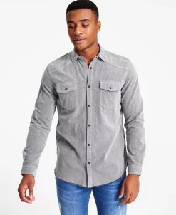 INC International Concepts Men's Jonny Regular-Fit Corduroy Western Shirt, Created For Macy's -Vince Camuto Sale 22225790 fpx