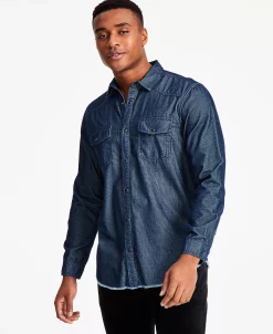 INC International Concepts Men's Jonny Regular-Fit Corduroy Western Shirt, Created For Macy's
