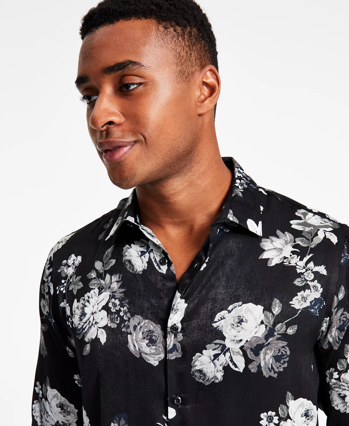 INC International Concepts Men's Floral Print Long-Sleeve Button-Up Shirt, Created For Macy's 5 INC International Concepts Men's Floral Print Long-Sleeve Button-Up Shirt, Created For Macy's - Image 3