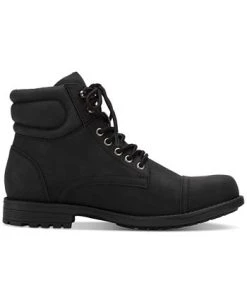 Sun + Stone Men's Baker Faux-Leather Lace-Up Boots, Created For Macy's -Vince Camuto Sale 22255910 fpx