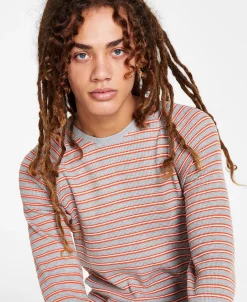 Sun + Stone Men's Striped Thermal Long-Sleeve Shirt, Created For Macy's -Vince Camuto Sale 22269438 fpx