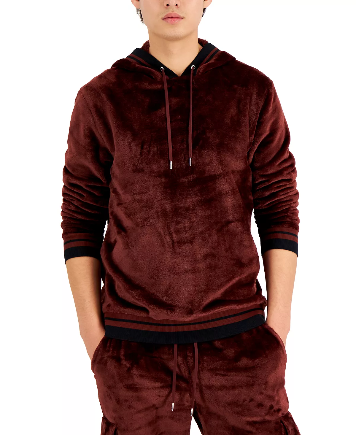 INC International Concepts .N.C. International Concepts® Men's Regular-Fit Ribbed Velour Hoodie, Created For Macy's 8 INC International Concepts .N.C. International Concepts® Men's Regular-Fit Ribbed Velour Hoodie, Created For Macy's - Image 6