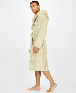 Sun + Stone Men's Smiley Embroidered Hooded Fleece Robe, Created For Macy's -Vince Camuto Sale 22368230 fpx