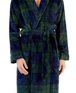 Club Room Men's Plush Pajama Robe, Created For Macy's -Vince Camuto Sale 22369278 fpx