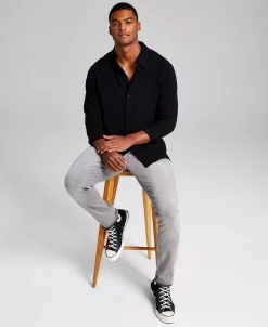 And Now This Men's Solid Long-Sleeve Resort Shirt -Vince Camuto Sale 22395456 fpx